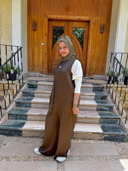 Casual Jumpsuit – French Linen with Optional Undershirt